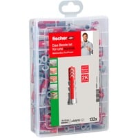 fischer Caja Meister DUOPOWER, Pasador gris claro/Rojo