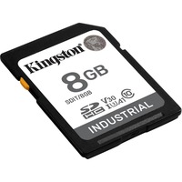 Kingston 8G SDHC Industrial pSLC, Tarjeta de memoria negro, 8 GB, SDXC, Clase 10, UHS-I, 100 MB/s, 80 MB/s