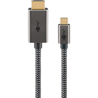 goobay Cable adaptador textil USB, conector USB-C > conector HDMI, 4K / 60Hz negro/Plateado