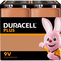 Duracell Plus Power Batería de un solo uso 9V Alcalino Batería de un solo uso, 9V, Alcalino, 9 V, 4 pieza(s), Negro, Cobre