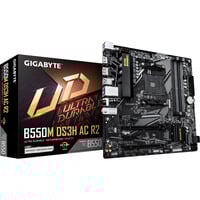 GIGABYTE B550M DS3H AC R2 Placa base - Procesadores AMD Ryzen 5000, VRM de 5+3 fases, hasta 4733 MHz DDR4 (O.C.), 1x M.2 PCIe 4.0 + 1x M.2 PCIe 3.0, Wi-Fi 5, LAN 1 GbE, USB 3.2 Gen 1 VRM de 5+3 fases, hasta 4733 MHz DDR4 (O.C.), 1x M.2 PCIe 4.0 + 1x M.2 PCIe 3.0, Wi-Fi 5, LAN 1 GbE, USB 3.2 Gen 1, AMD, Zócalo AM4, AMD Ryzen 3000 Series, AMD Ryzen 4000 Series, AMD Ryzen 5000 Series, Zócalo AM4, DDR4-SDRAM, 128 GB