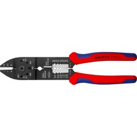 KNIPEX 97 21 215 alicate Herramienta para prensar, Crimpadora rojo/Azul, Herramienta para prensar, Acero, De plástico, Azul/Rojo, 23 cm, 224 g