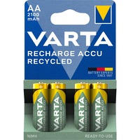 Varta Recycled AA 2100mAh Batería recargable Níquel-metal hidruro (NiMH) Batería recargable, AA, Níquel-metal hidruro (NiMH), 1,2 V, 4 pieza(s), 2100 mAh