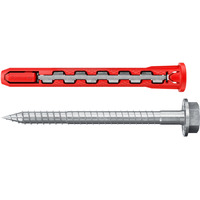 fischer Taco de vástago largo HybridPower 10x90 FUS K, Pasador rojo/Gris