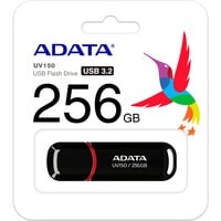 ADATA UV150 unidad flash USB 256 GB USB tipo A 3.2 Gen 1 (3.1 Gen 1) Negro, Lápiz USB negro/Rojo, 256 GB, USB tipo A, 3.2 Gen 1 (3.1 Gen 1), 100 MB/s, Tapa, Negro