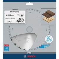 Bosch 2 608 837 708 hoja de sierra circular 19 cm 1 pieza(s) Madera, 19 cm, 3 cm, 1,1 mm, 7900 RPM, 1,6 mm