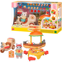 EPOCH Sylvanian Families - Puesto móvil de hamburguesas con figura, Juegos de construcción 