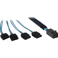 Inter-Tech Cable SFF 8643 > 4x SATA negro/Azul