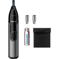 Philips 3000 series Nose trimmer series 3000 NT3650/16 Recortador para nariz, orejas, cejas, Cortapelos de nariz /oreja gris/Negro, orejas, cejas, Gris, Acero inoxidable, Batería, AA, Alcalino