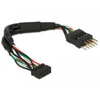 DeLOCK Cable USB 2.0, conector hembra de 10 pines > conector macho de 10 pines negro