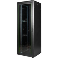 Digitus Armario de red de la serie Unique - 800 x 800 mm (an. x pr.), Armario IT negro, Rack o bastidor independiente, 47U, 800 kg, Patas ajustables, 143 kg, Negro