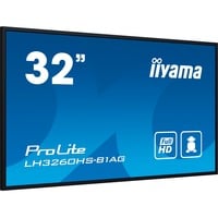 iiyama LH3260HS-B1AG pantalla de señalización Pizarra de caballete digital 80 cm (31.5") LED Wifi 500 cd / m² Full HD Negro Procesador incorporado Android 11 24/7, Pantalla de gran formato negro, Pizarra de caballete digital, 80 cm (31.5"), LED, 1920 x 1080 Pixeles, Wifi, 24/7