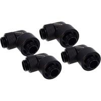 Alphacool Pico de hielo 16/10mm conector roscado giratorio 90° G1/4, Conexión negro