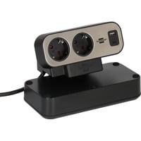 Brennenstuhl 1153580210, Regleta negro/Plateado