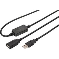 Digitus Cable de extensión USB 2.0 activo, 10 metros, Cable alargador negro