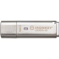Kingston IronKey 128GB IKLP50 AES USB, w/256bit Encryption, Lápiz USB aluminio, w/256bit Encryption, 128 GB, USB tipo A, 3.2 Gen 1 (3.1 Gen 1), 145 MB/s, Tapa, Plata