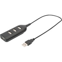 Digitus Hub USB 2.0, 4 puertos negro