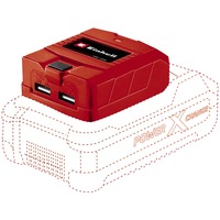 Einhell 4514120 adaptador e inversor de corriente Universal Negro, Rojo rojo, Universal, Universal, 18 V, 5 V, 2,1 A, Einhell