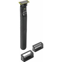 Philips OneBlade Face QP1424/10, Cortapelo para barba negro, Máquina de afeitar de láminas, Carbón vegetal, Batería, 30 min, 8 h, 0,5 W