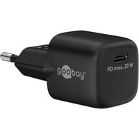 goobay Cargador rápido USB-C Nano, PD, GaN, 20 vatios negro