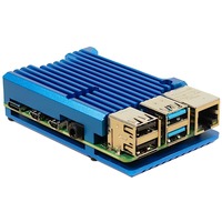 Inter-Tech 88887360 accesorio para placa de desarrollo Funda Azul, Caja/Carcasa azul, Funda, Raspberry Pi, Raspberry Pi, Azul, Aluminio, 86 mm