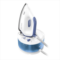 Braun CareStyle Compact IS 2143, Estación de planchado a vapor blanco/Azul, 2400 W, 420 g/min, EloxalPlus soleplate, 6 bar, 1,5 L, 125 g/min