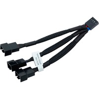 EKWB Y-Splitter 3-Fan PWM 0,1 m, Cable Y negro, 0,1 m, 4-pin PWM, 3 x Fan (3-pin), Derecho, Derecho, Negro