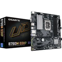GIGABYTE B760M D3HP Placa Base - Procesadores Intel Core de 14ª Generación, VRM de 4+1+1 fases, hasta 5600 MHz DDR5, 2xPCIe 4.0 M.2, LAN GbE, USB 3.2 Gen 1 negro/Gris, VRM de 4+1+1 fases, hasta 5600 MHz DDR5, 2xPCIe 4.0 M.2, LAN GbE, USB 3.2 Gen 1, Intel, LGA 1700, Intel® Celeron®, Intel Core i3 12th Gen, Intel Core i3 13th Gen, Intel Core i3 14th Gen, Intel..., LGA 1700, DDR5-SDRAM, 256 GB