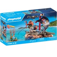 PLAYMOBIL Piratas recuperación de tesoro en balsa pirata, Juegos de construcción 