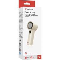 Verbatim Cool 'n' Go Ice Touch Plata, Blanco Ventilador de mano blanco, Plata, Blanco, 1 Ventilador(es), Ventilador de mano, 1 pieza(s), 8 W, Ión de litio