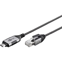 goobay Cable adaptador Ethernet USB-C 3.2 Gen2 > RJ-45, Slim negro/Gris