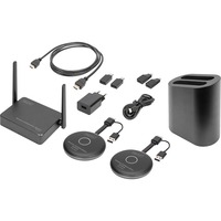 Digitus Click & Present Pro - Sistema de colaboración inalámbrico, Alargador de HDMI negro