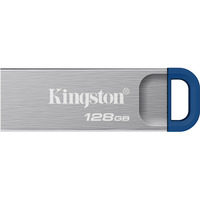 Kingston DataTraveler Kyson 128 GB, Lápiz USB plateado/Azul