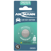 Ansmann CR2025 - Pila de botón de litio para llave de coche Blíster de 1 unidad, Batería plateado