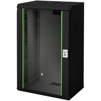 Digitus Carcasa de pared de la serie Unique - 600 x 450 mm (an. x pr.), Armario IT negro, Bastidor de pared, 100 kg, Negro