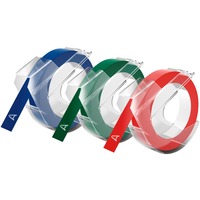 Dymo auténtica etiquetas de estampación 3D | 9 mm x 3 m | AzulNegro y Rojo | Autoadhesivas | para las etiquetadoras de estampado | 3 rollos | Fabricado en Europa, Cinta de escritura Bélgica, 3 m, 3 pieza(s), 89 mm, 105 mm, 50 mm