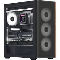 Aerocool D501A Midi Tower Negro, Cajas de torre negro/Madera, Midi Tower, PC, Negro, ATX, micro ATX, Mini-ITX, Acrilonitrilo butadieno estireno (ABS), SPCC, Madera, Juego
