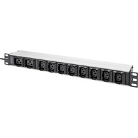 Digitus Regleta de enchufes 19" PDU con perfil de aluminio, 10 salidas, 8x C13, 2x C19 negro/Aluminio