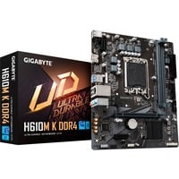 GIGABYTE H610M K DDR4 Placa base - Compatible con procesadores Intel Core 14th Gen CPUs, 3+1+1 Phases Hybrid Power Design, up to 3200MHz DDR4, 1xPCIe 3.0 M.2, GbE LAN, USB 3.2 Gen 1 3+1+1 Phases Hybrid Power Design, up to 3200MHz DDR4, 1xPCIe 3.0 M.2, GbE LAN, USB 3.2 Gen 1, Intel, LGA 1700, Intel® Celeron®, Intel® Core™ i3, Intel® Core™ i7, Intel® Core™ i9, Intel® Pentium® Gold, DDR4-SDRAM, 64 GB, DIMM
