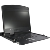 Inter-Tech AS-9100 DLS consola de rack 48,3 cm (19") 1366 x 768 Pixeles Acero Negro, Switch KVM 48,3 cm (19"), 1366 x 768 Pixeles, 300 cd / m², 1000:1, TFT, USB
