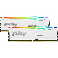 Kingston FURY FURY Beast 64 GB 5600 MT/s DDR5 CL36 DIMM (Kit de 2) White RGB EXPO, Memoria RAM blanco, 64 GB, 2 x 32 GB, DDR5, 288-pin DIMM