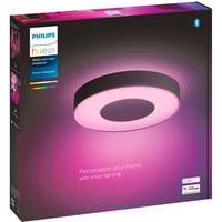 Philips Lámpara de techo grande Infuse, Luz de LED negro, Philips Hue White and Color ambiance Lámpara de techo grande Infuse, Luz de techo inteligente, Bluetooth, Negro, LED, Metal, Bombilla(s) no reemplazable(s)