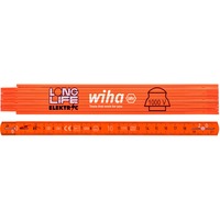 Wiha Flexómetro plegable para electricista Longlife, 2 metros, Bar naranja