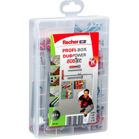 fischer Profi-Box DuoPower / DuoTec + tornillos, Pasador gris claro/Rojo