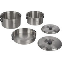 Campingaz Juego de ollas Kit Camping, 5 piezas, Conjunto de ollas acero fino