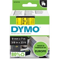 Dymo D1 etiquetas auténticas | impresión negra sobre fondo amarillo | 9 mm × 7 m | etiquetas autoadhesivas para etiquetadoras LabelManager, Cinta de escritura Negro sobre amarillo, Poliéster, Bélgica, -18 - 90 °C, DYMO, LabelManager, LabelWriter 450 DUO