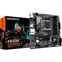 GIGABYTE A620M GAMING X Placa base - Soporta CPUs AMD Ryzen 8000, VRM digital de 8+2+1 fases, hasta 8000MHz DDR5 (OC), 1xPCIe 4.0 M.2, LAN GbE, USB 3.2 Gen 2 negro/Gris, VRM digital de 8+2+1 fases, hasta 8000MHz DDR5 (OC), 1xPCIe 4.0 M.2, LAN GbE, USB 3.2 Gen 2, AMD, Zócalo AM5, AMD Ryzen 7000 Series, Zócalo AM5, 192 GB, DDR5-SDRAM
