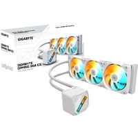 GIGABYTE GAMING 360 ICE Refrigeración Líquida para CPU - 3x120 mm Ventiladores ARGB, Mecanismo de enclavamiento deslizante, DAISY-CHAIN, Compatible con Intel LGA 1851 y AMD AM5, Refrigeración por agua blanco, Mecanismo de enclavamiento deslizante, DAISY-CHAIN, Compatible con Intel LGA 1851 y AMD AM5, Sistema de refrigeración líquida todo en uno, 12 cm, Blanco