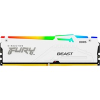 Kingston FURY FURY Beast 32GB 6000MT/s DDR5 CL30 DIMM White RGB EXPO, Memoria RAM blanco, 32 GB, 1 x 32 GB, DDR5, 288-pin DIMM, Blanco