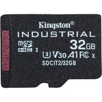 Kingston Tarjeta 32GB microSDHC Industrial C10 A1 pSLC paquete individual sin adaptador, Tarjeta de memoria negro, 32 GB, MicroSDHC, Clase 10, UHS-I, 100 MB/s, 80 MB/s